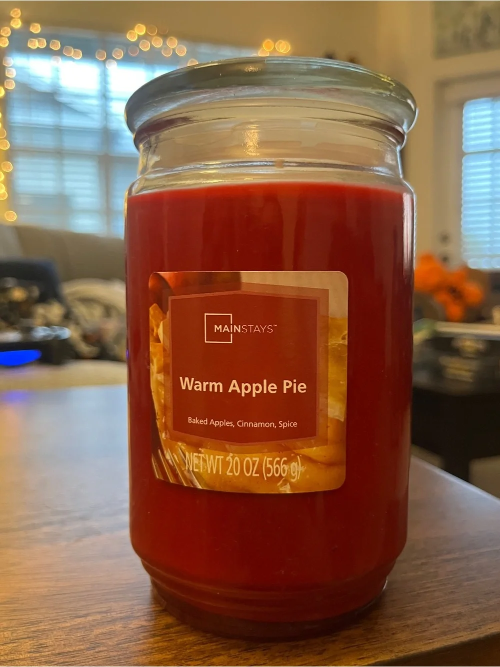 Mainstays Red Warm Apple Pie Jar Candle